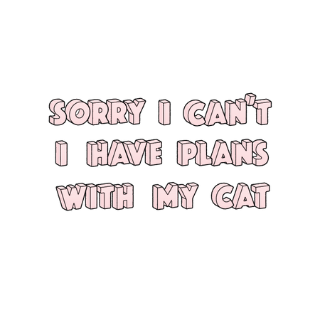 Sorry I Can't, I Have Plans With My Cat White Unisex Tee- Eco Tri White